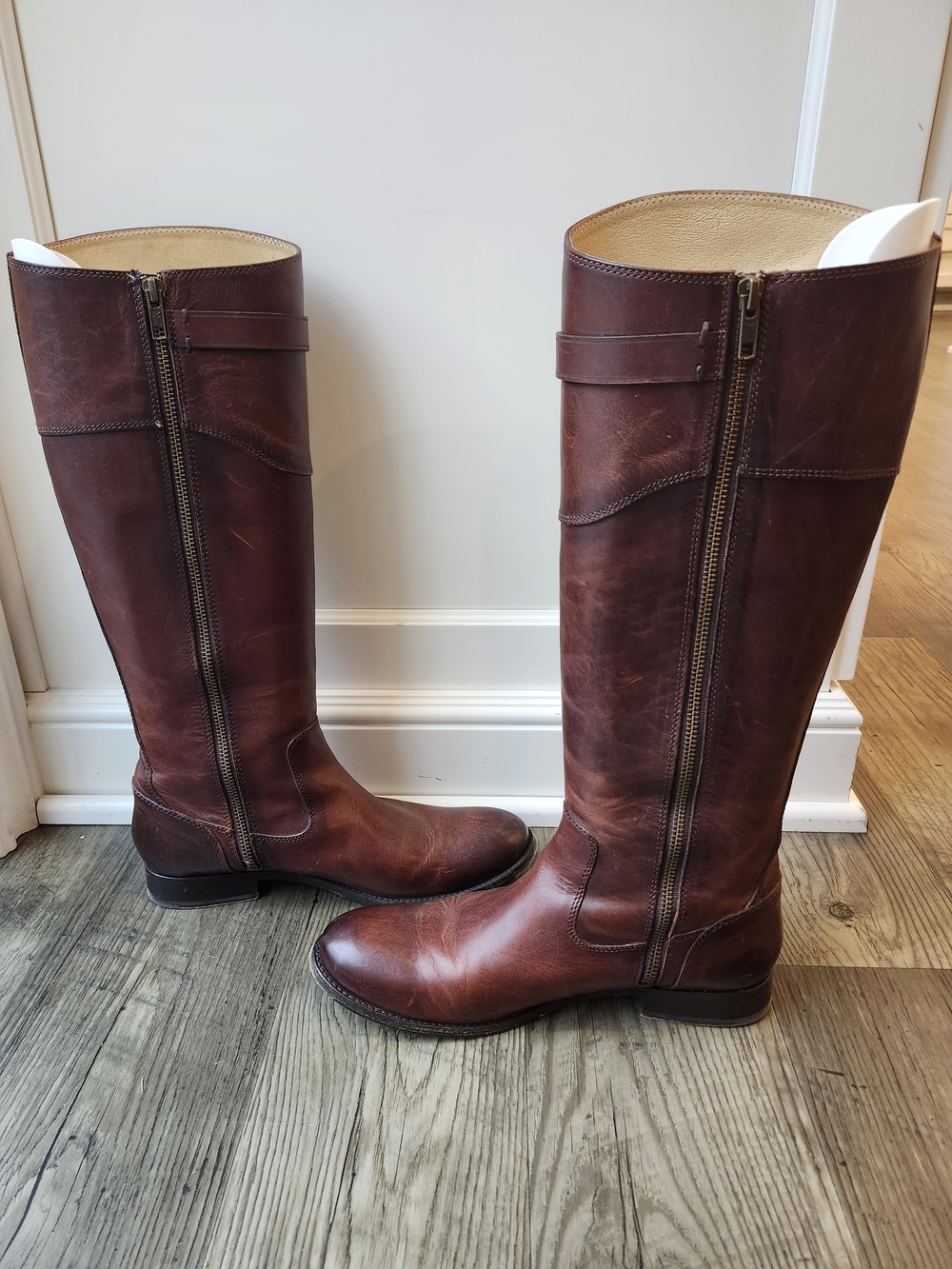 Frye Molly Button Tall Boots 9 Redwood Leather Riding Equestrian - Picture 5 of 11